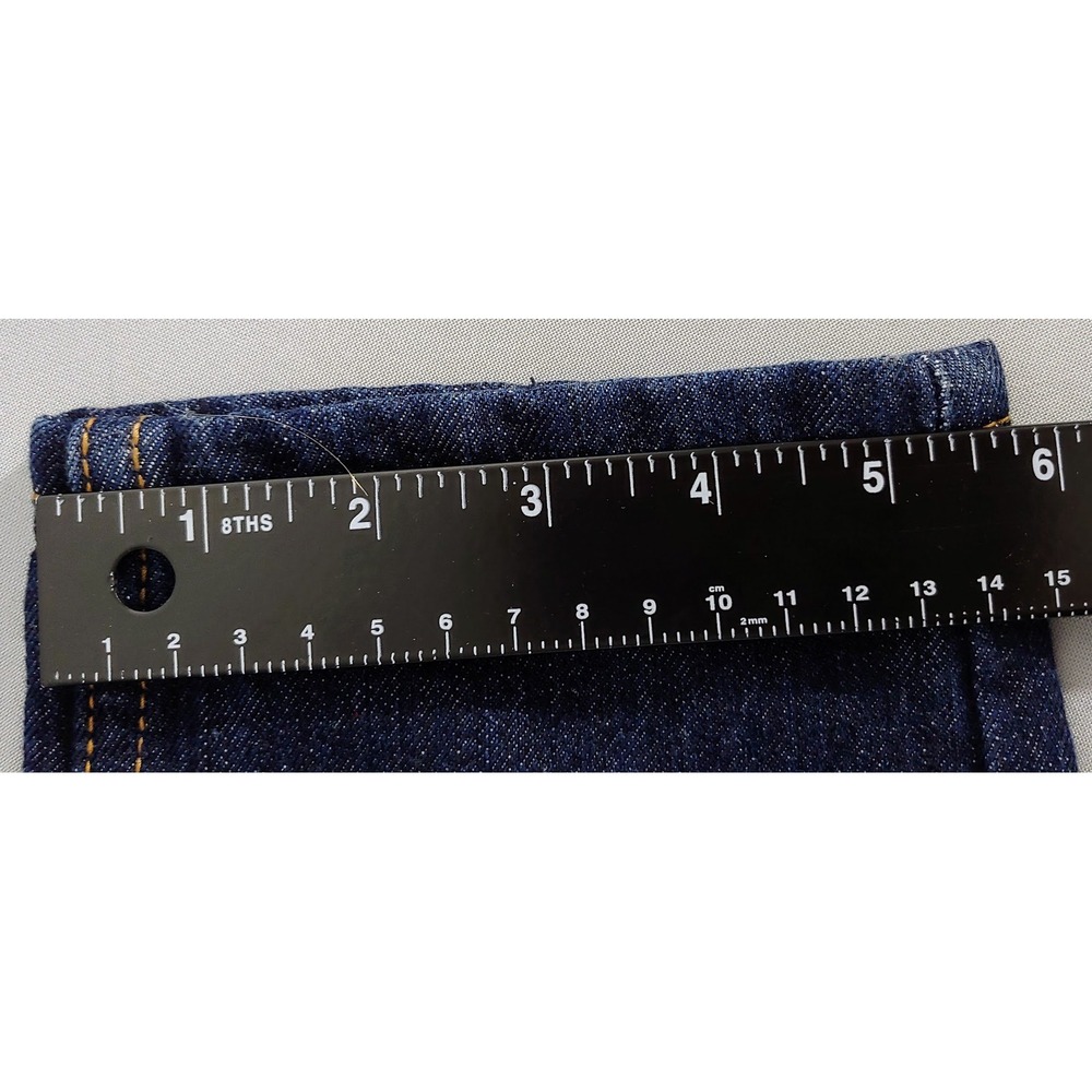 Vintage Genes 1991 Mens Slim Straight 28 x30 Jeans Dark Indigo Blue Denim Pants - Picture 13 of 13